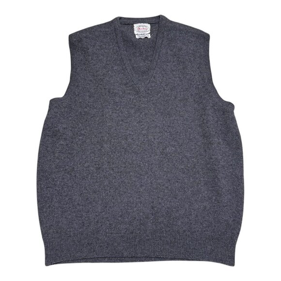 Vintage 70s 80s Wallachs Alan Paine Gray Lambswool Acrylic Sweater Vest Men’s 42 - Picture 1 of 3